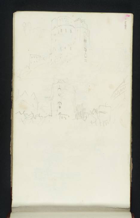 Joseph Mallord William Turner, ‘Ostend: Towers on Hill; Street, with Tower’ 1833