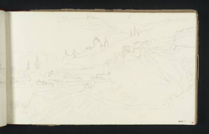 Joseph Mallord William Turner, ‘Namur: View Across the Sambre, Looking Up to the Citadel; Namur: St‑Aubin and Other Buildings’ 1833