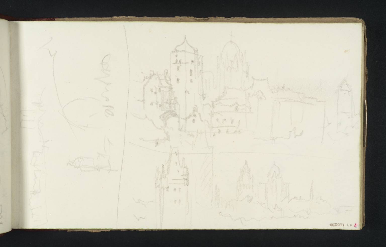 (1) (2) Mainz from the Waterfront, Looking Downstream; (3) (4) Sketches