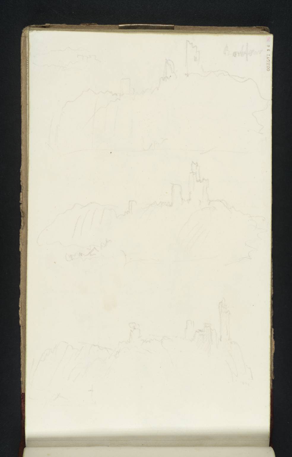 Three Sketches of the Castle of Beaufort near Huy on the Meuse