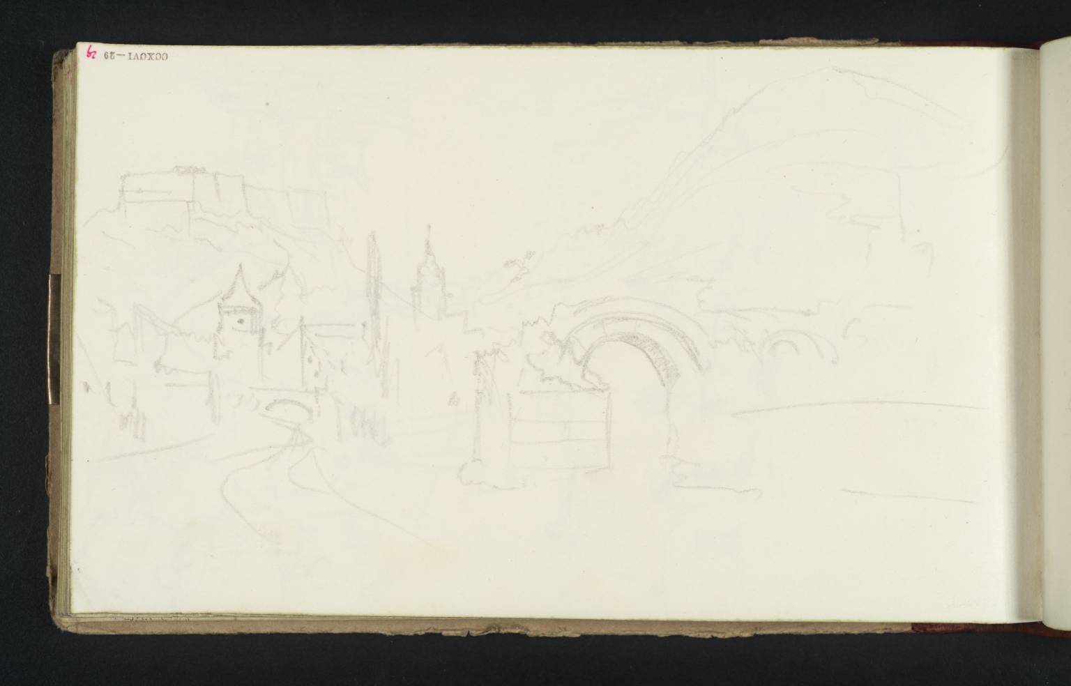 Huy: View from the South with the Citadel in the Distance and St Rémy and the Town Walls in the Foreground