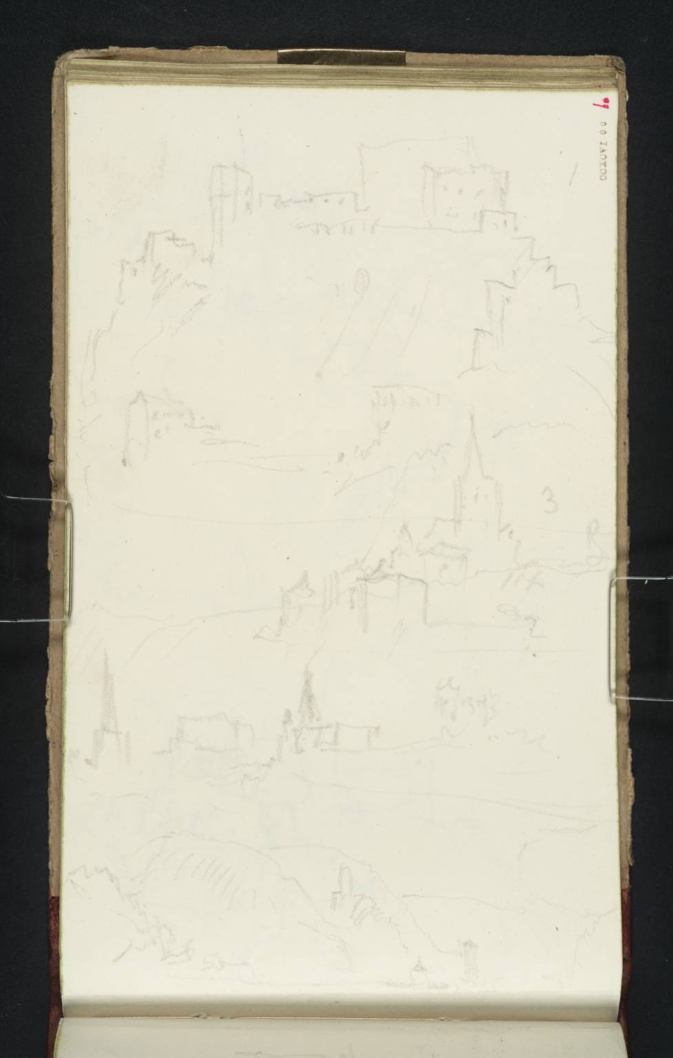 (1)-(3) Burg Rheinfels and St Goar; (4) Burg Katz and St Goarhausen, Looking Upstream