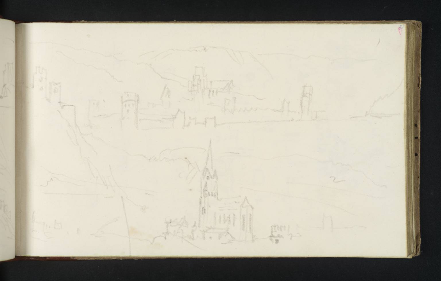Sketches of Oberwesel, Looking Downstream