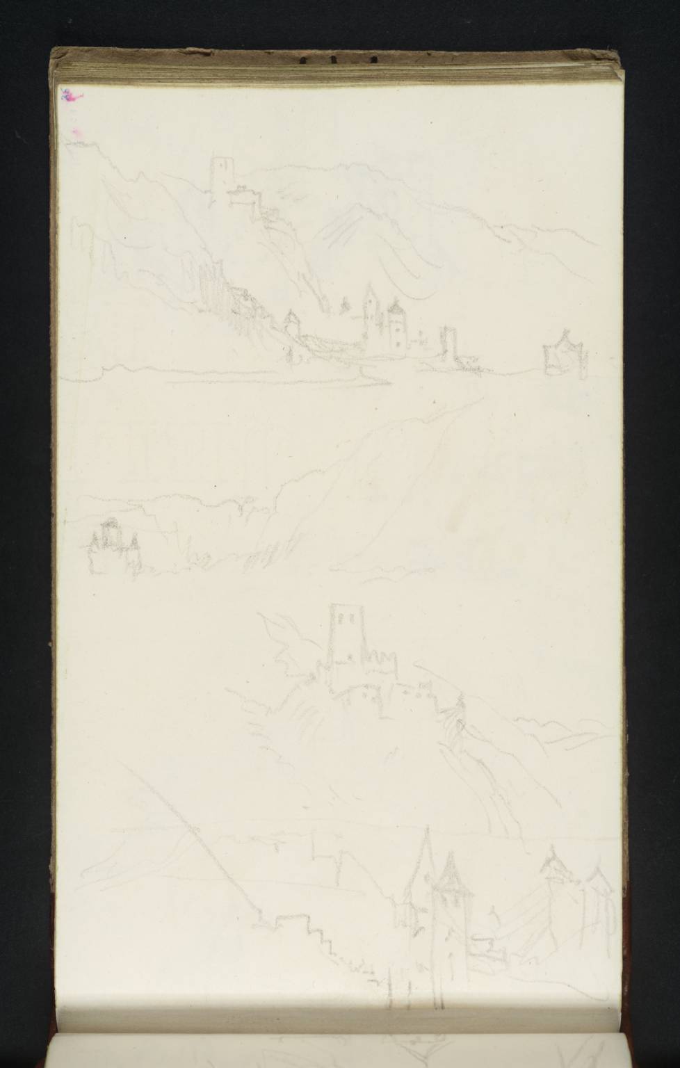 (1) Burg Gutenfels, Kaub and the Pfalz, Looking Upstream (in Two Instalments); (2) Burg Gutenfels and Kaub, Looking Upstream