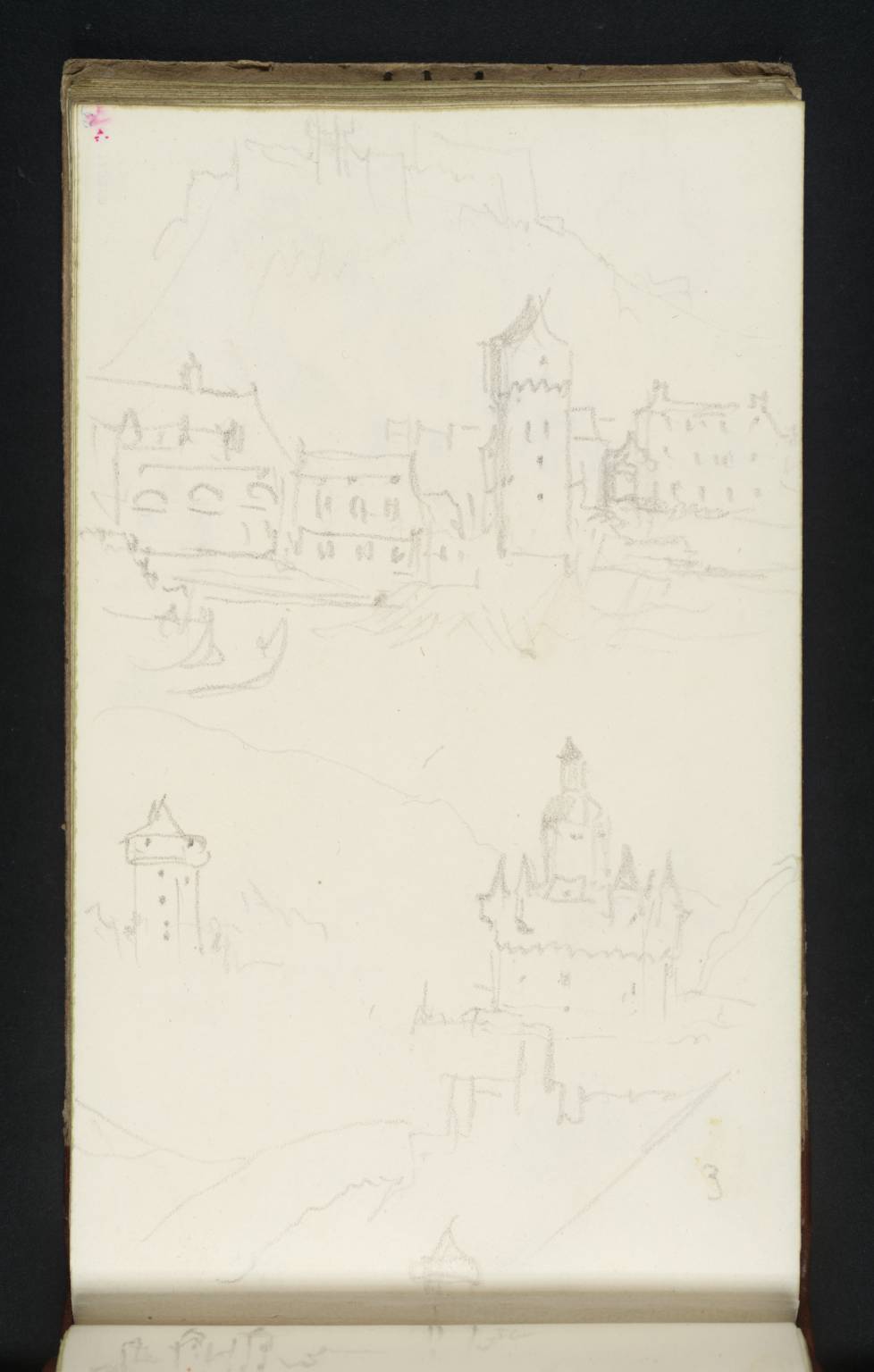 (1) Kaub and Burg Gutenfels; (2) Kaub and the Pfalz, Looking Upstream; (3) Burg Gutenfels and Kaub, Looking Downstream