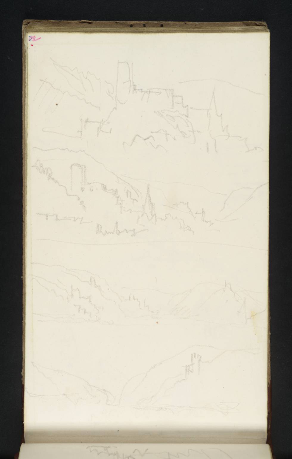(1) (2) The Heimburg and Church of Maria Himmelfahrt, Neiderheimbach, Looking Downstream; (3) View down the Rhine towards the Heimburg and Burg Fürstenberg (Left) and Burg Nollig and Lorch (Right); (4) View up the Rhine towards Burg Sooneck