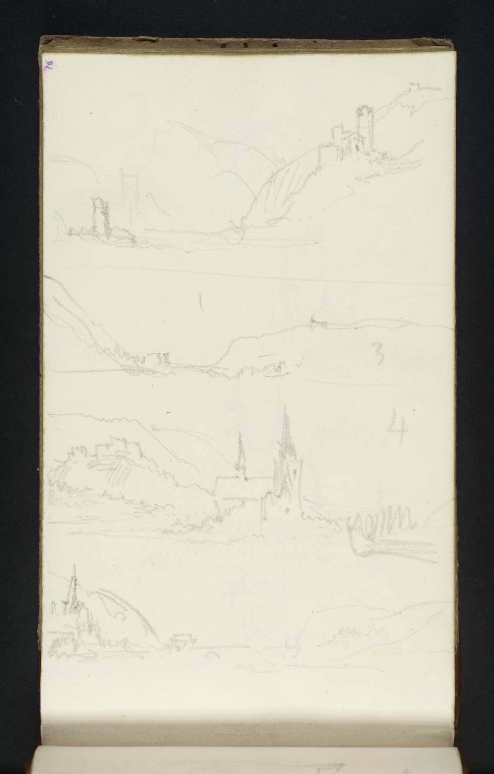 (1) The Mäuseturm and Burg Ehrenfels, Looking Downstream; (2) The Mouth ofthe Nahe; (3) Burg Klopp and Bingen Church; (4) Bingen Church and the Bridge over the Nahe
