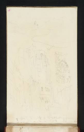 Joseph Mallord William Turner, ‘Huy: The East End of the Church of Notre Dame and Separate Detail of the Bethlehem Portal; Two Landscape Sketches’ 1833