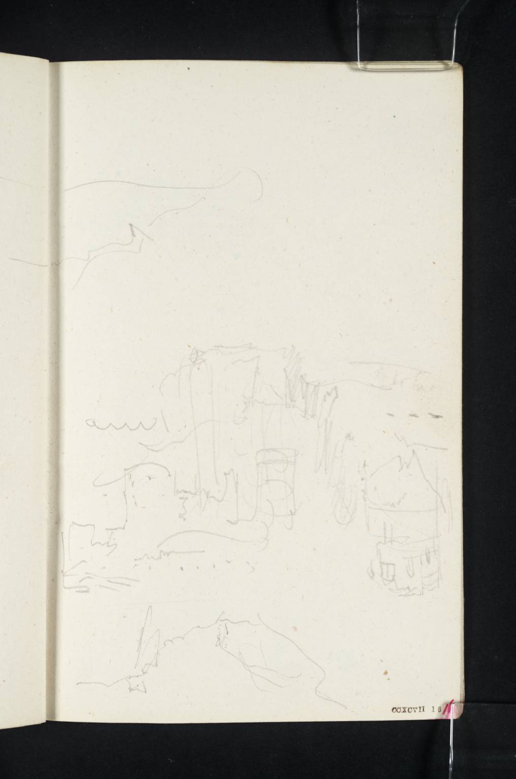 Mountain Sketch; Sketches Including Parts of Heidelberg Castle