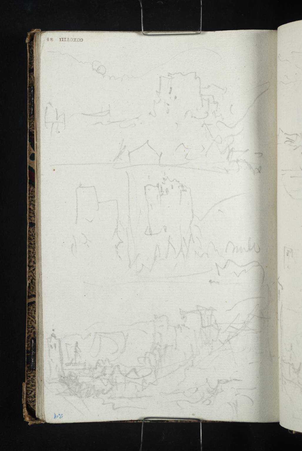 Three Sketches of Buildings, Probably of Zuzenhausen