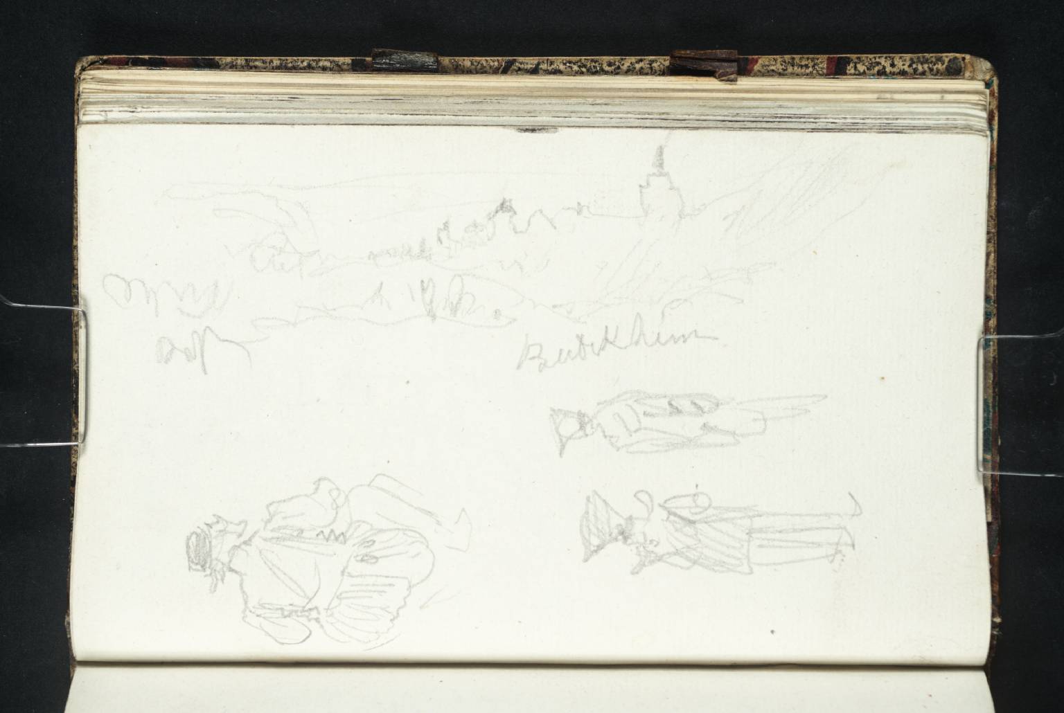 (1) Distant View of Bietigheim; (2) Three Figures