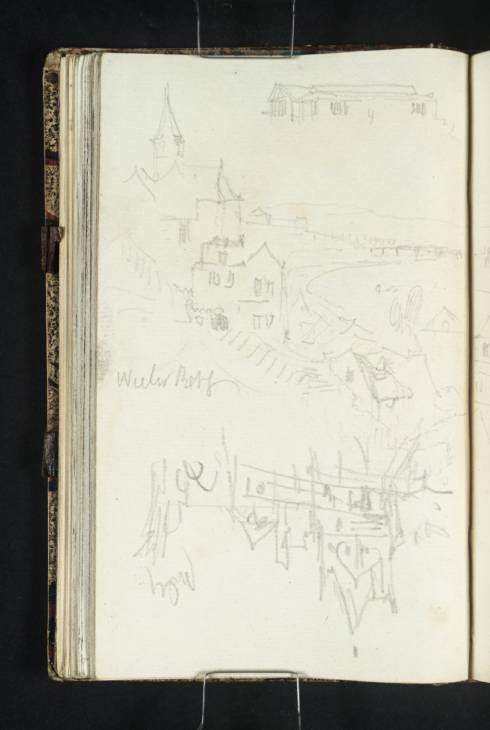 Joseph Mallord William Turner, ‘Schloss Rosenstein, near Stuttgart; The Church at Berg, Looking towards Cannstatt; Gateway’ 1833