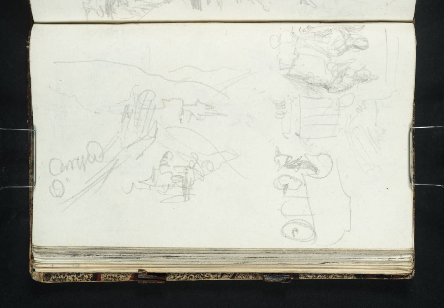 (1) Landscape; (2) Figures and a cart