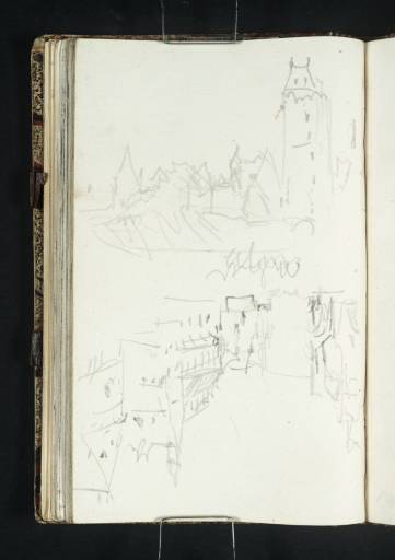 Joseph Mallord William Turner, ‘Ulm: The Einlasstum and Metzgerturm; Ulm: The Town Hall’ 1833