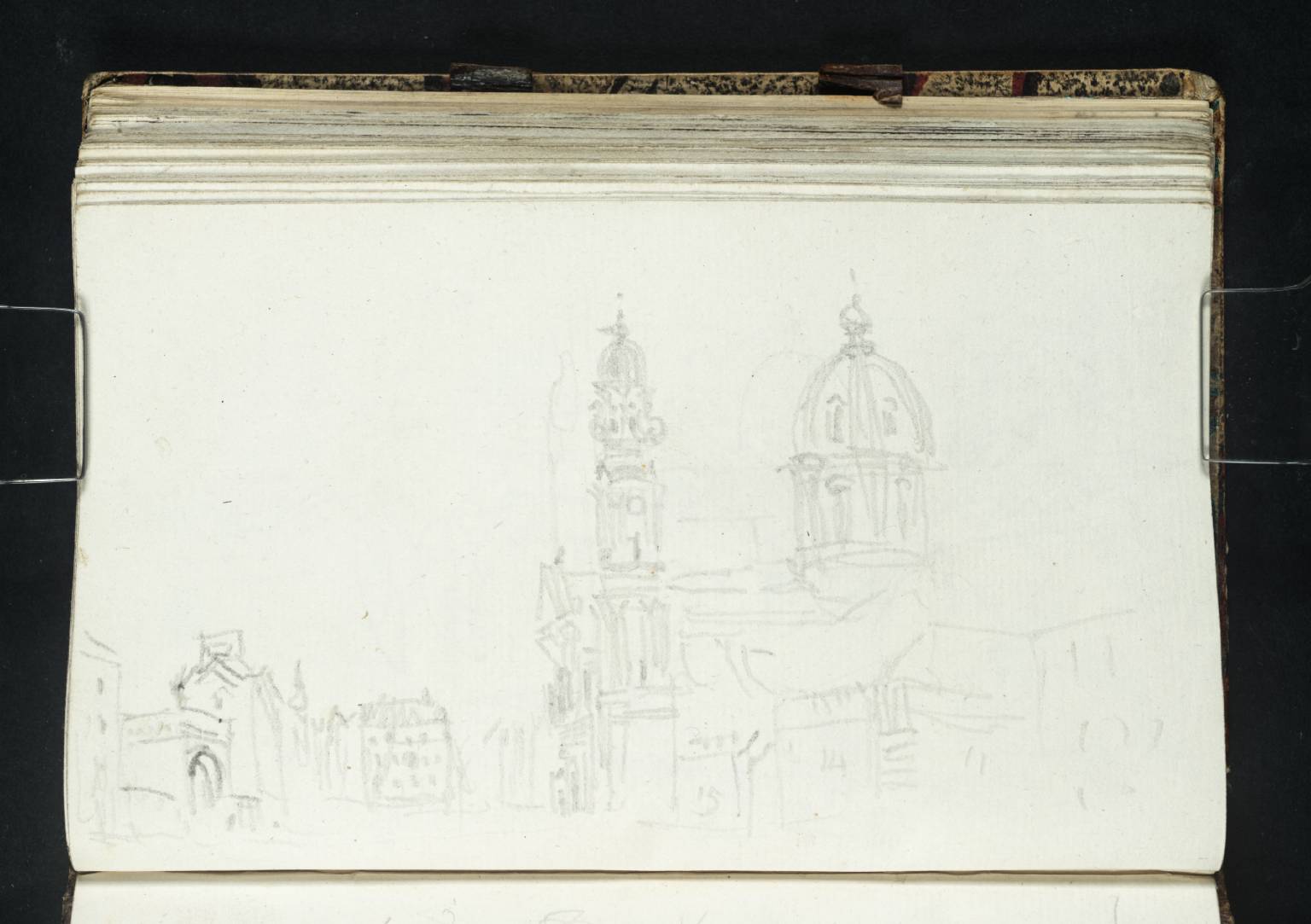 Munich: The Theatine Church from the North with the Entrance to the Hofgarten