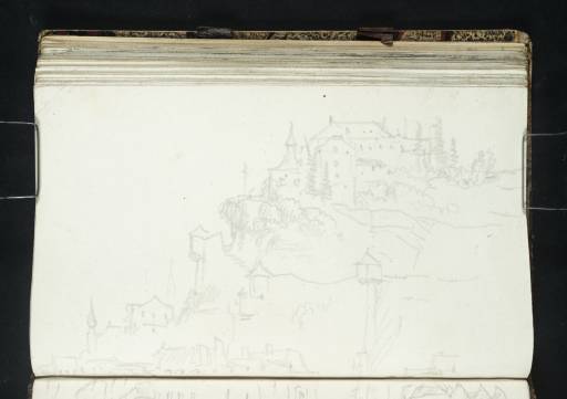 Joseph Mallord William Turner, ‘Salzburg: The Monastery on the Kapuzinerberg from across the Salzach with the Houses of the Inner Stein’ 1833