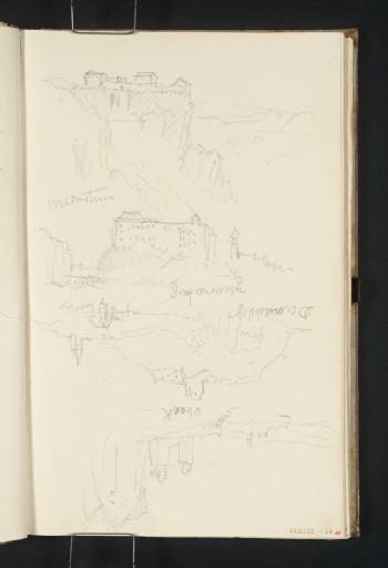 Joseph Mallord William Turner, ‘River Danube Views Copied from Prints: Wildenstein Castle; Sigmaringen Castle; Donaustauf, near Regensburg; Abbach’ 1840