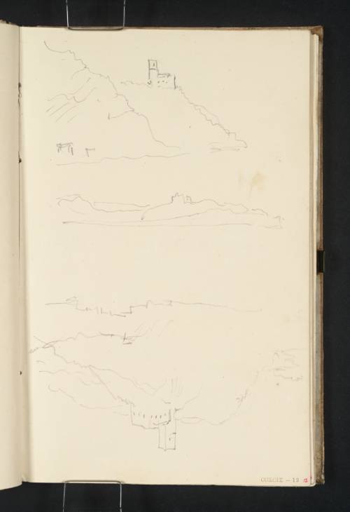 Joseph Mallord William Turner, ‘Burg Greifenstein on the River Danube; Distant Views of Burg Kreuzenstein’ 1840