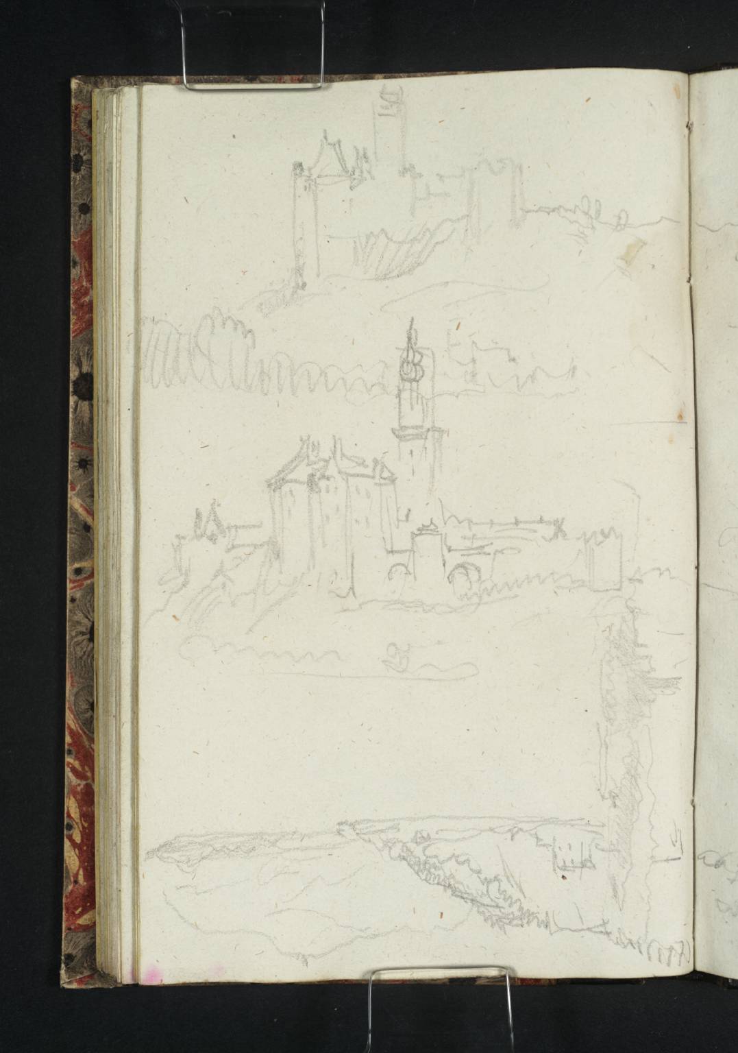 (1) (2) Wallsee Castle; (3) (4) The Danube near Wallsee