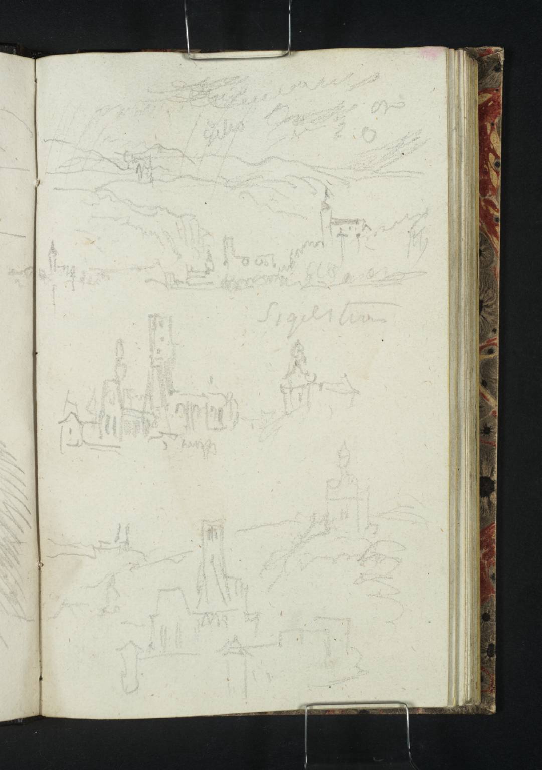 Three Sketches of Säusenstein, with its Parish Church and Collegiate Church