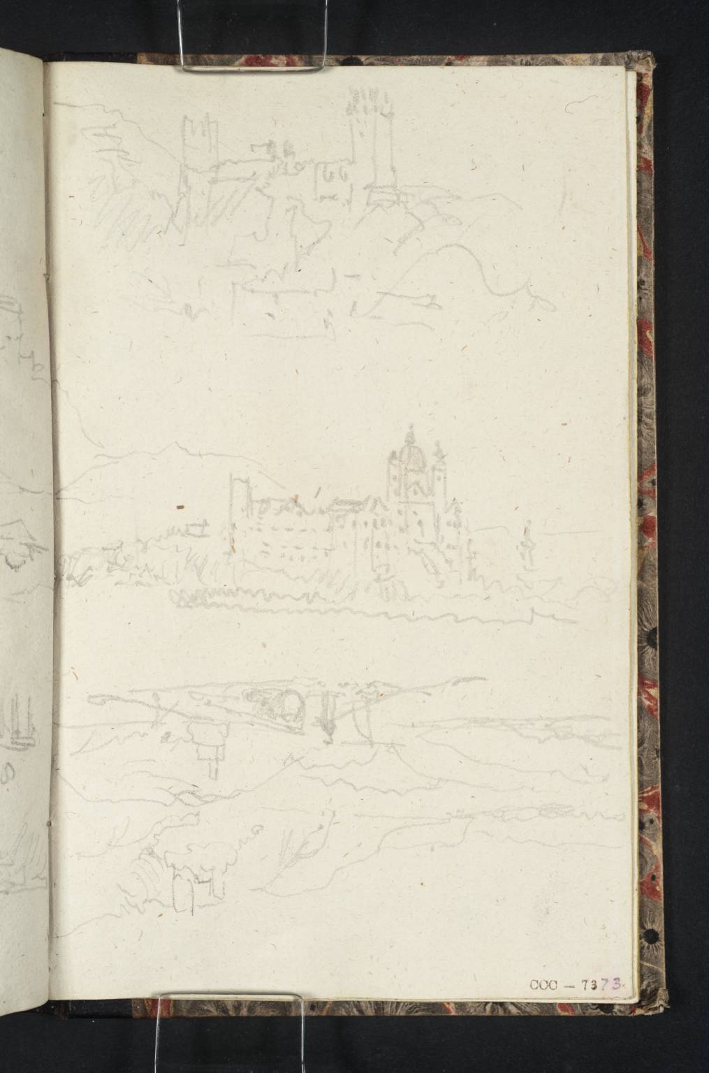 (1) Weitenegg Castle; (2) Melk Abbey; (3) View down the Danube to Schönbühel Castle with Man on Raft in Foreground; (4) View up the Danube, to Weitenegg Castle