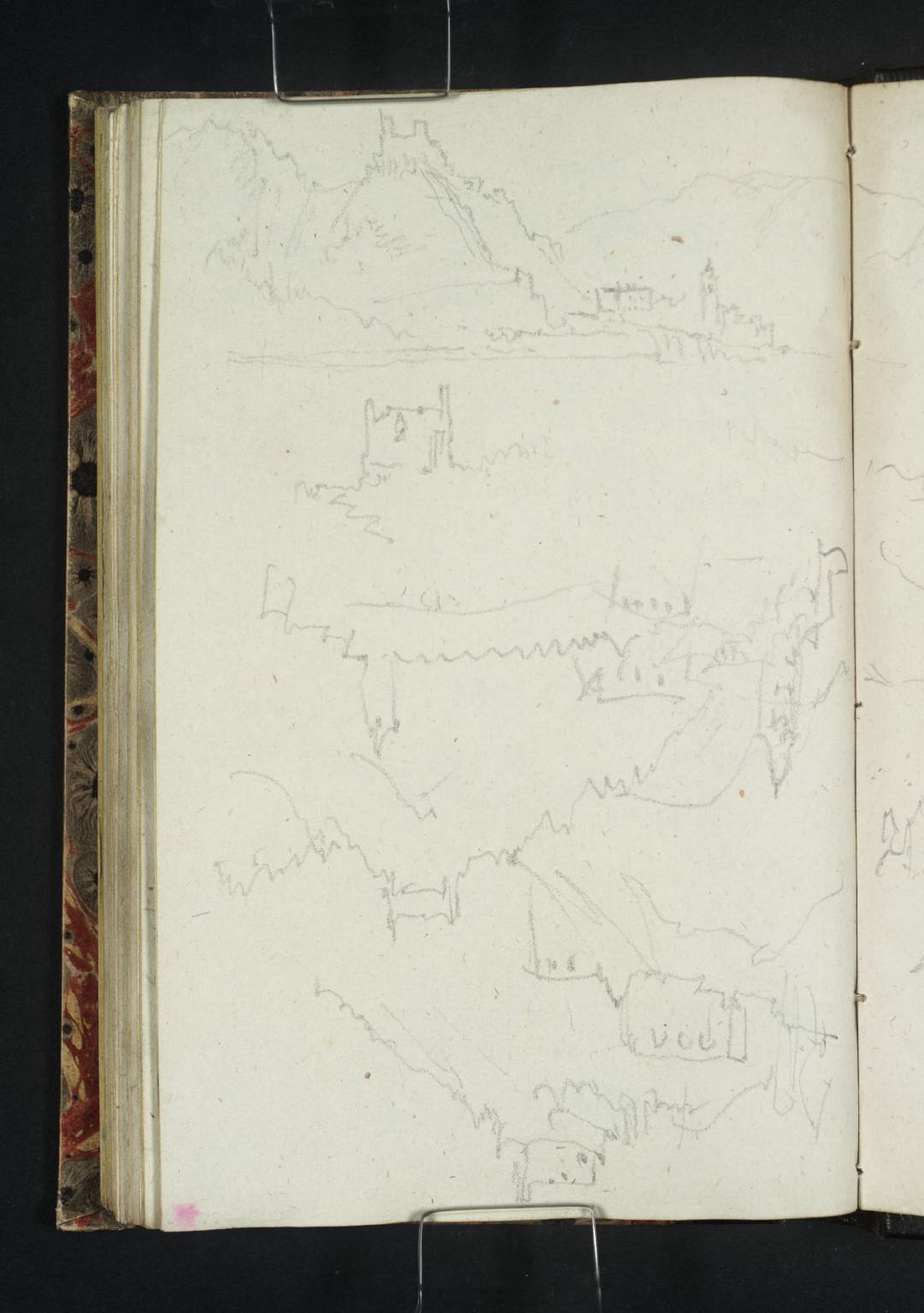 Three Sketches of Dürnstein, One with Detail