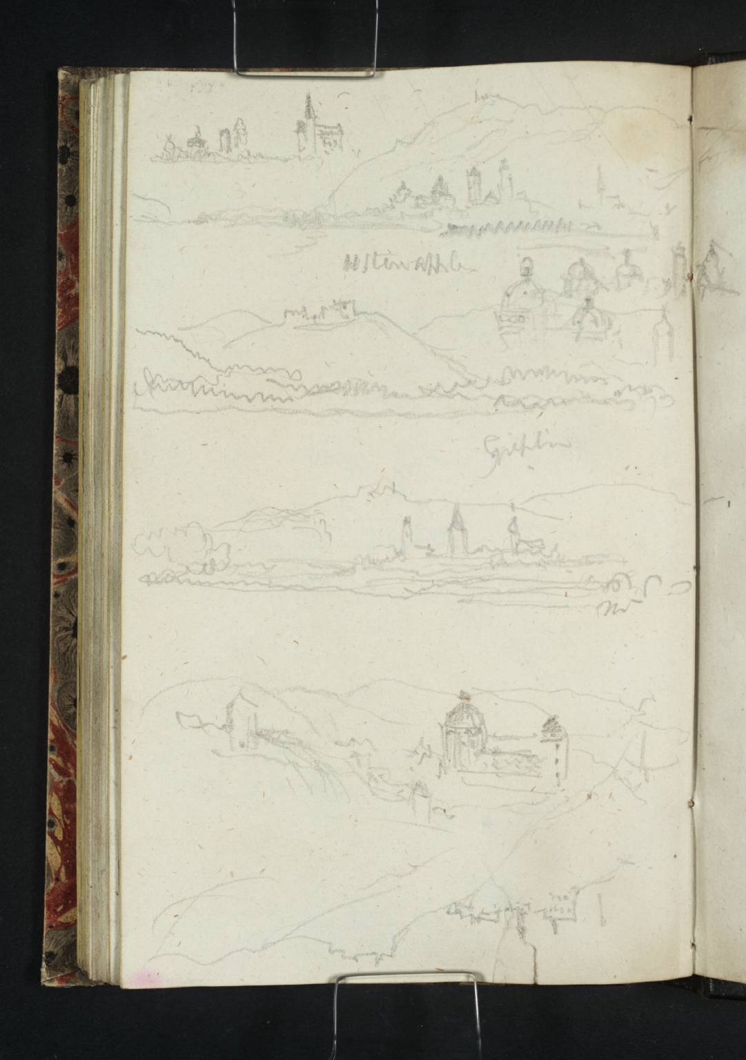 (1) Klosterneuburg, with Details; (2) Distant View of Kreuzenstein; (3) Klosterneuburg, with Kreuzenstein in the Distance; (4) Klosterneuburg; (5) Danube View