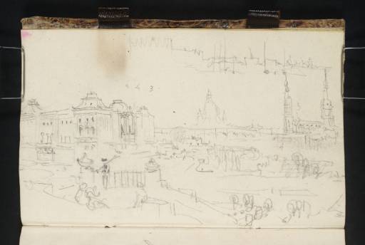 Joseph Mallord William Turner, ‘Dresden: View from the Gardens of the Japanese Palace with the Palace Itself, Bridge, Frauenkirche, Hofkirche and Schloss’ 1835