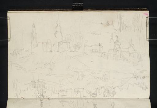 Joseph Mallord William Turner, ‘Dresden: The Zinger from beyond the Moat to the North-West, with the Hofkirche and Schloss Seen over It; Similar View with the Crown Gate (in Two Instalments)’ 1835