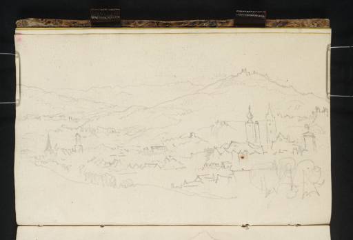 Joseph Mallord William Turner, ‘Teplitz from the North-West, with the Buildings of the Schlossplatz in the Middle Ground (Right) and the Schlossberg and Schlackenberg in the Distance’ 1835