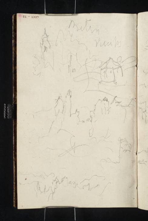 Joseph Mallord William Turner, ‘Carriage Sketches of a Rocky Hill and Buildings between Teplitz and Prague’ 1835