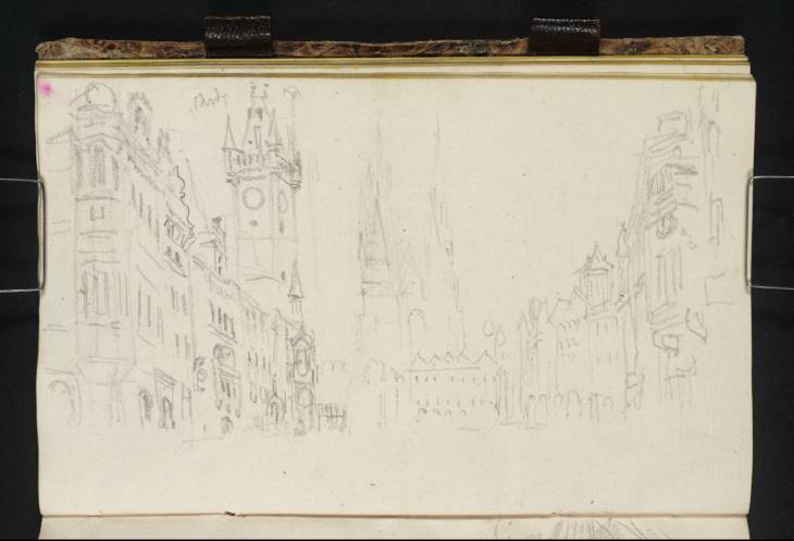 Joseph Mallord William Turner, ‘Prague; View in the Old Town Square Looking towards the Town Hall of the Old Town and the Tyn Church’ 1835