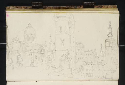 Joseph Mallord William Turner, ‘Prague: View on the Charles Bridge Looking towards St Francis's Church and Bridge Tower’ 1835