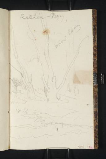 Joseph Mallord William Turner, ‘Trees by a Stream; Buildings among Hills’ 1835