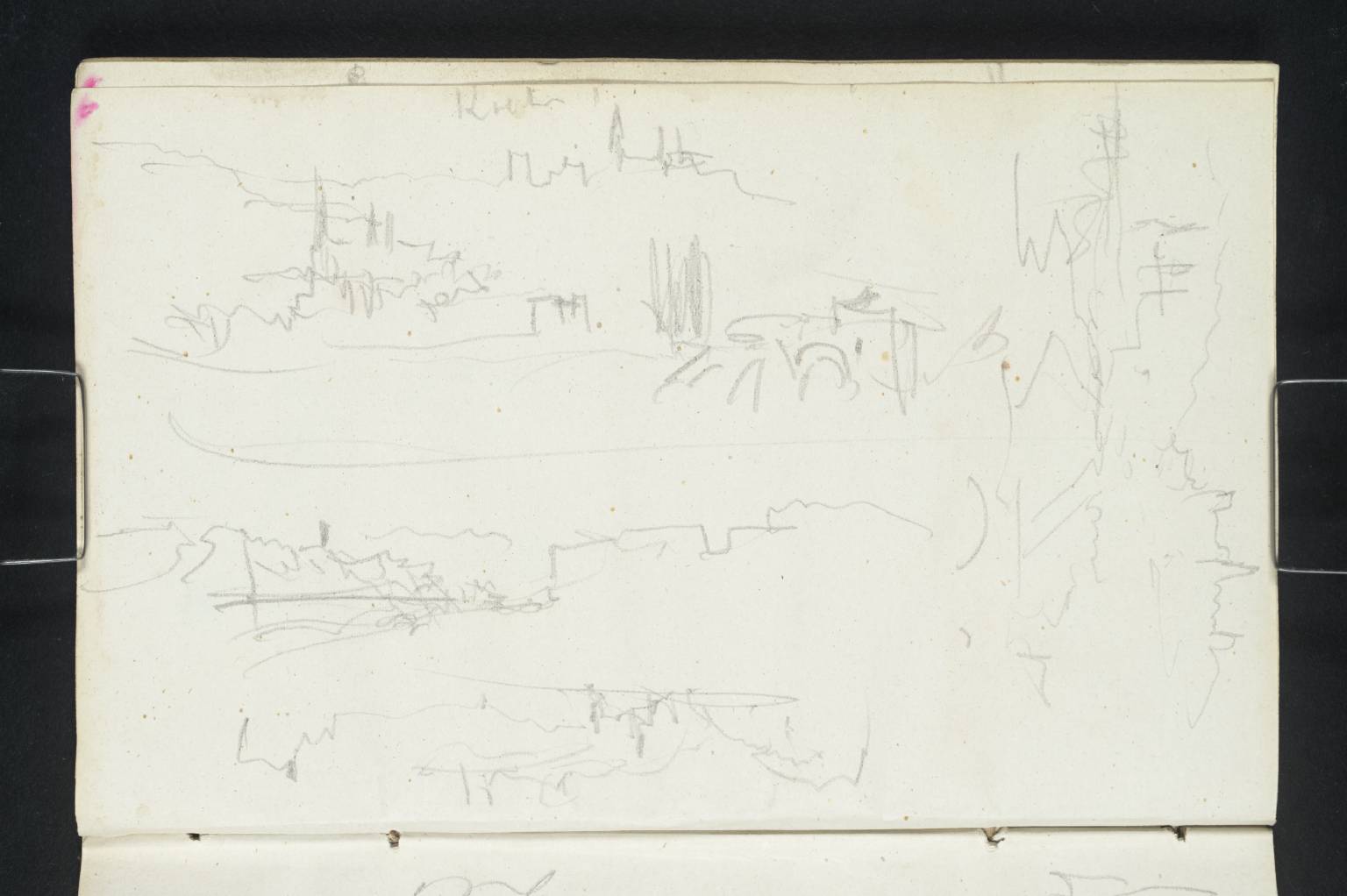 Four Sketches, Three Showing Wimpfen on the Skyline and the Benediktinenkloster