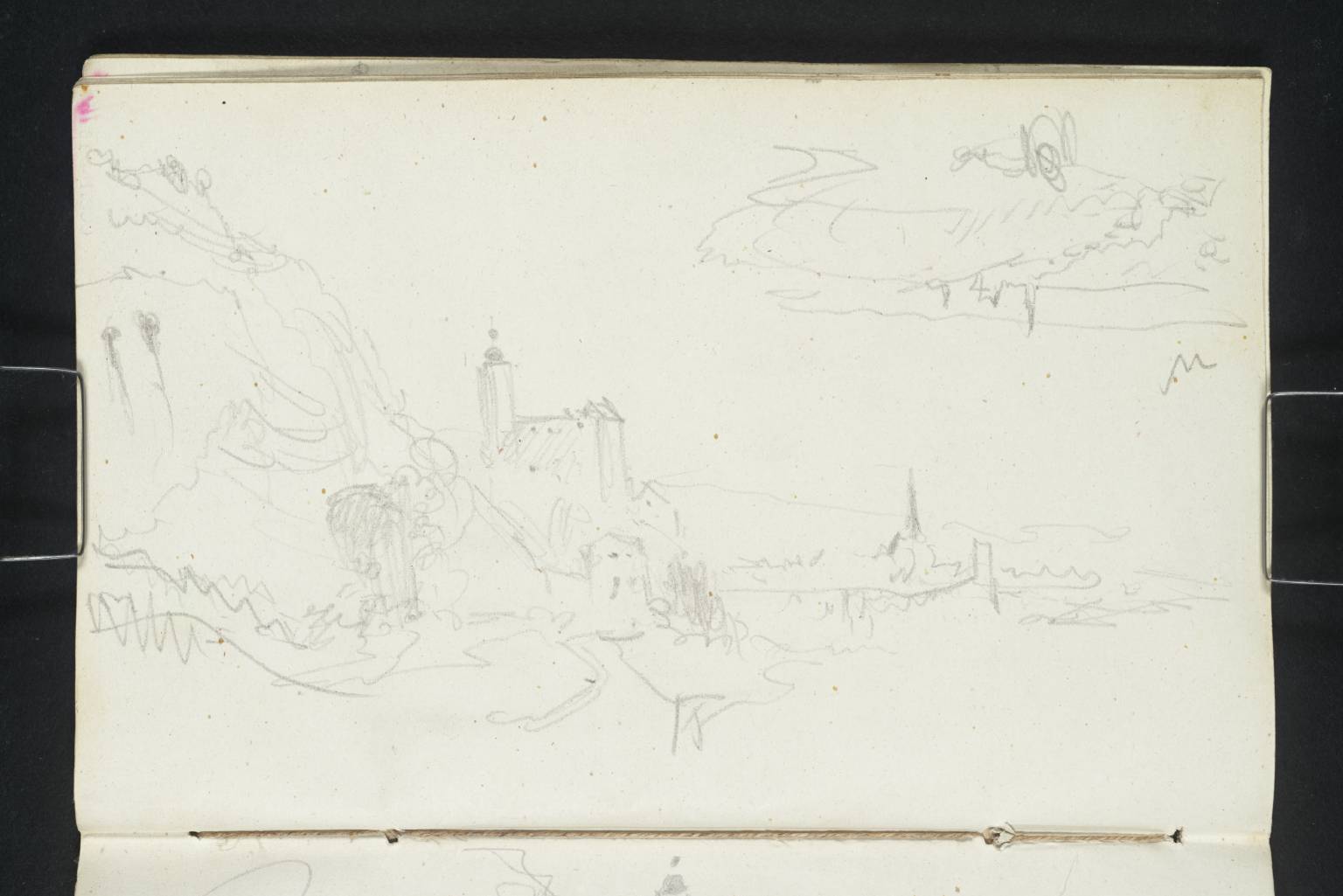(1) Schloss Horneck, Looking Upstream; (2) Distant View of Wimpfen