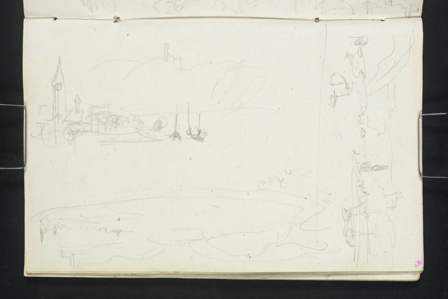 (1) ?Gundelstein Church and the Ehrenberg; (2) A Loop of the Neckar Seen from a Height, Probably from the Garnberg; (3) ?Distant View of the Ehrenberg