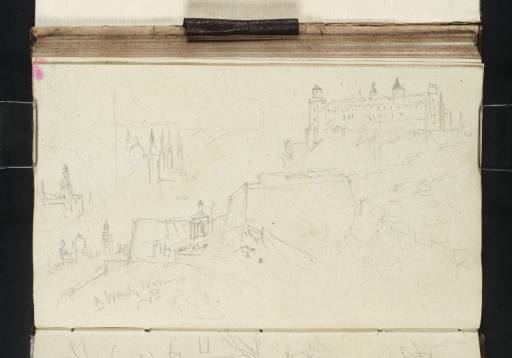 Joseph Mallord William Turner, ‘The Neutor Gateway of the Marienberg, Würzburg, with Churches including the Neumünster and Cathedral in the City Beyond’ 1840