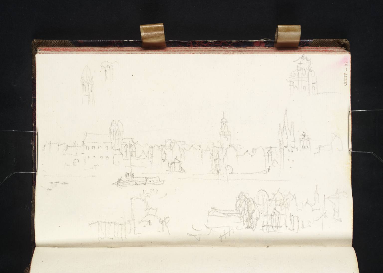 Frankfurt; View across the Main with the Leonardskirche, Katharinenkirche and Rententurm (in Several Instalments, with Details)