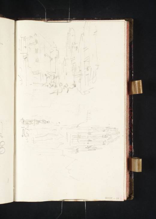 Joseph Mallord William Turner, ‘Frankfurt: Two Sketches of the Cathedral, Glimpsed between Houses’ 1835