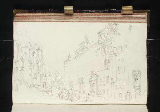 Joseph Mallord William Turner, ‘Nuremberg: The Apse of St Sebaldus and the Town Hall from the North-West Corner of the Hauptmarkt, with the Burg in the Distance’ 1835