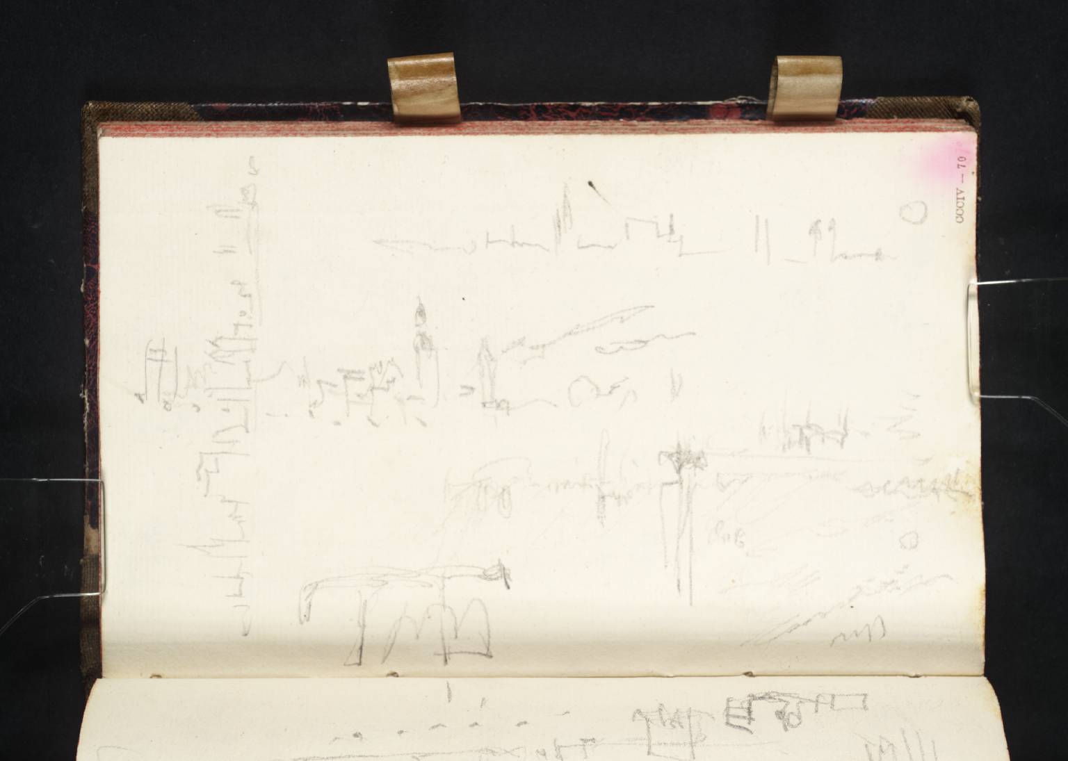 Sketches of Towns on the Rhine including Cologne; Boats on a River with Clouds and a Low Sun