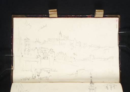 Joseph Mallord William Turner, ‘Prague: View up the Vltava to Hradcany; Riverside Buildings (?at Düsseldorf)’ 1835