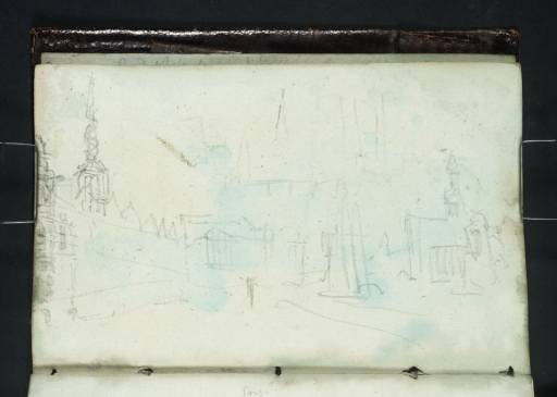 Joseph Mallord William Turner, ‘Copenhagen: The Knippelsbro and Holmens Church; Copenhagen: View from the Eastern End of Borsegade with the Exchange, Christiansborg Palace, Christian IV Bridge and Holmens Church’ 1835