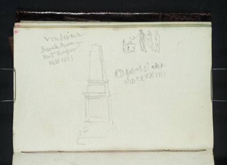 Joseph Mallord William Turner, ‘Hamburg: The Monument to Johann Georg Büsch, North of the Lombardsbrücke; Details of its Reliefs’ 1835