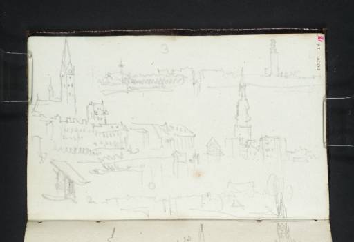 Joseph Mallord William Turner, ‘Hamburg: View across the Binnenalster, in Two Instalments: (1) From the Petrikirche to the Katharinenkirche; (2) From the Nikolaikirche to the Michaeliskirche’ 1835