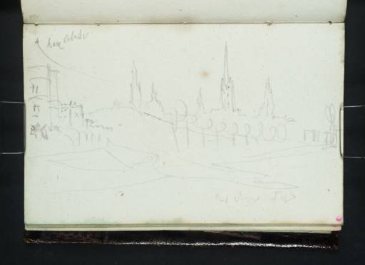 Joseph Mallord William Turner, ‘Hamburg: View across the Aussenalster to the Spires of the Jacobikirche, Gertrudkirche, Katharinenkirche, Petrikirche and Nikolaikirche’ 1835