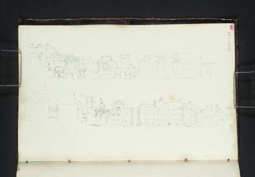 Joseph Mallord William Turner, ‘Copenhagen: The South-West and North-West Sides of Kongens Nytorv: The King's Theatre, Ericsens Palace, St Nicholas' Tower, Hôtel du Grand Nord; Hôtel d'Angleterre and Hovedvagten’ 1835