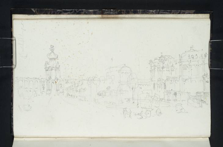 Joseph Mallord William Turner, ‘Dresden: The Zwinger Gardens, Looking towards the Crown Gate, Mathematical-Physical Salon, Wall Pavilion and French Pavilion from the Upper Balustrade in the Eastern Corner’ 1835