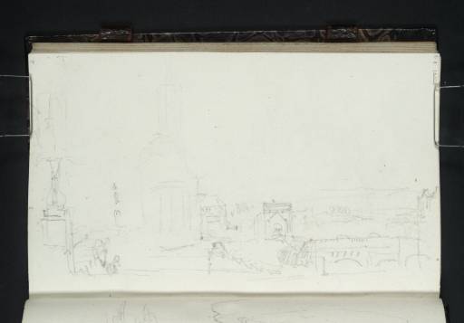 Joseph Mallord William Turner, ‘Dresden: View from the Brühl Terrace, Looking towards the Hofkirche, Italian Village, Bridge and Part of the Japanese Palace on the Opposite Bank’ 1835